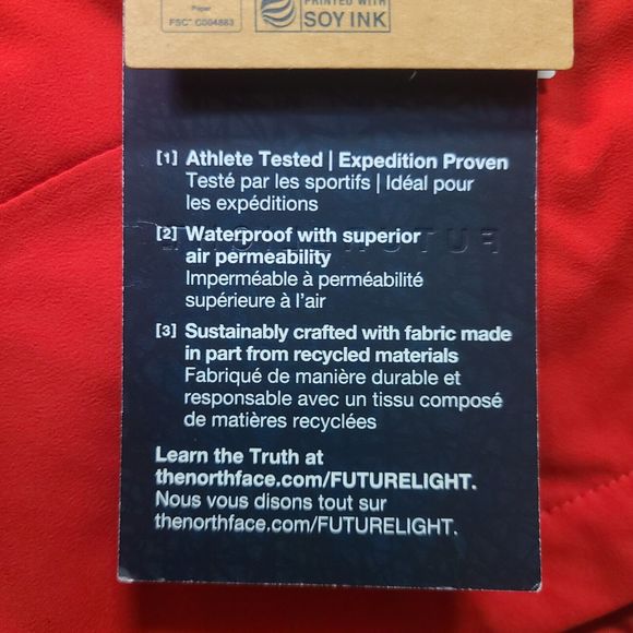 The North Face Jacket Mens Small Mountain Light Futurelight Triclimate Red - Picture 9 of 16